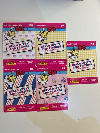 Pack Lote 5 cartas album hello kitty trading cards
