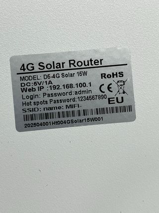 Router inalámbrico Solar para Exteriores #15W001