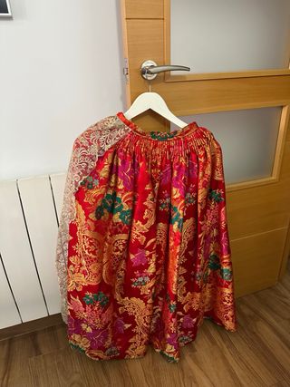 Traje Fallera Niña Rojo Talla 9-10 Años