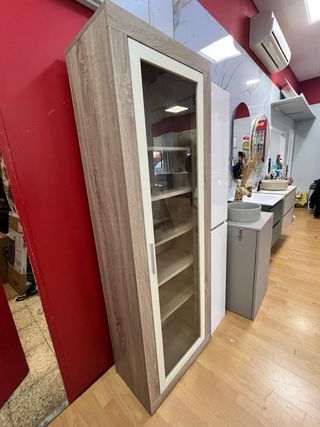 Vitrina de madera y cristal