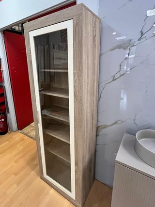 Vitrina de madera y cristal