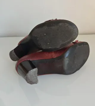 Zapatos tacón mujer morado/rojo