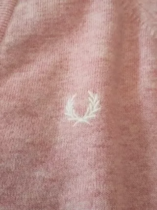 Maglioncino Fred Perry V-neck rosa lana