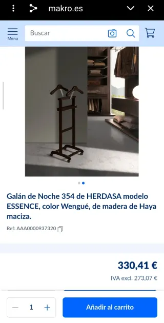 Perchero  Galán de Noche HERDASA ESSENCE Wengué