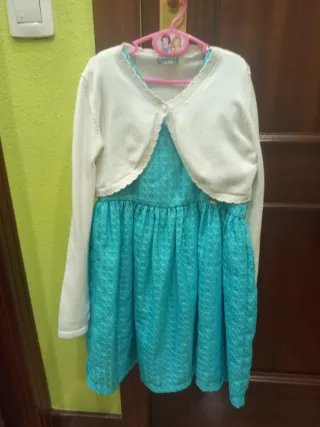 Vestido Mayoral Turquesa T.8 con chaqueta Mayoral