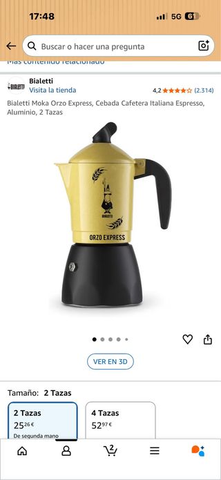 Cafetera Bialetti Orzo Express Amarilla