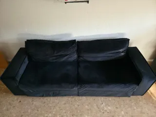 Sofa terciopelo negro 3 personas