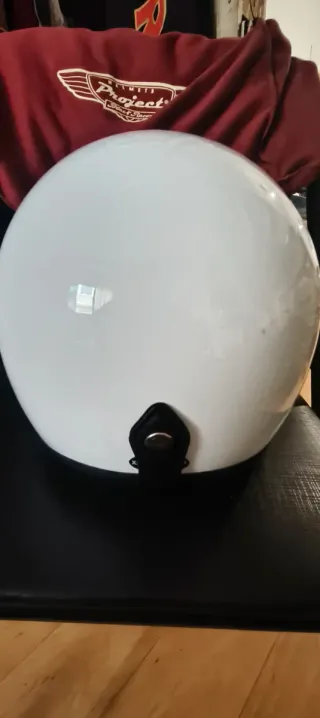 Casco Jet Vintage Blanco Fibra de Vidrio