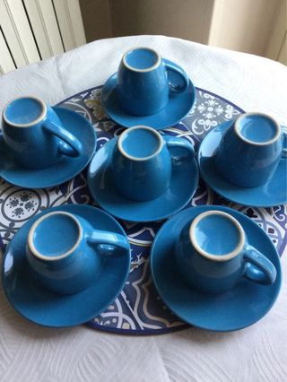 Set 6 tazzine caffè azzurre vintage Coffee Set