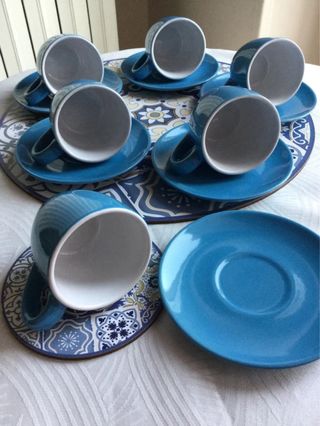 Set 6 tazzine caffè azzurre vintage Coffee Set