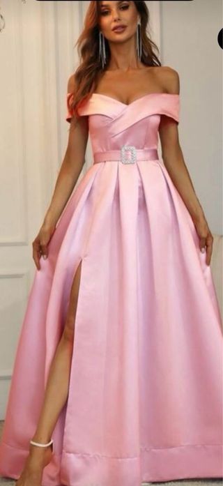 Vestido rosa elegante dama de honor