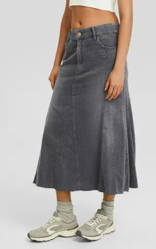Falda vaquera gris mujer