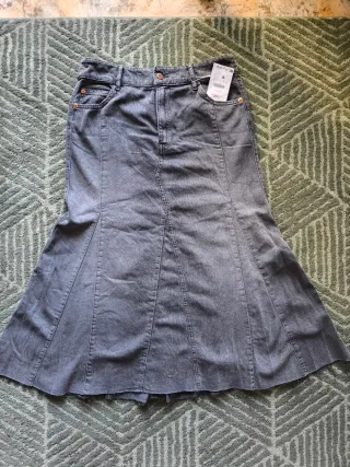 Falda vaquera gris mujer