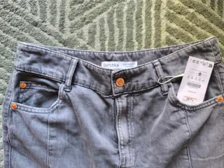 Falda vaquera gris mujer