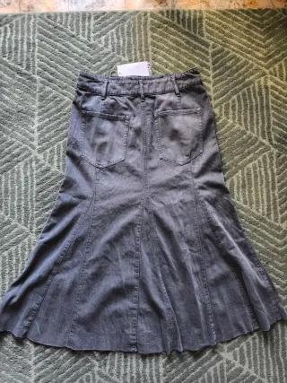 Falda vaquera gris mujer