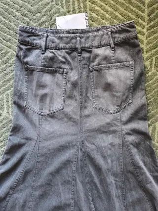 Falda vaquera gris mujer