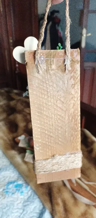 Colgante pared flores y maceta yute