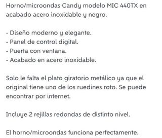 Horno microondas candy muy cuidado