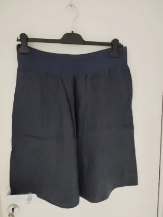 Gonna midi in puro lino blu tg.XL