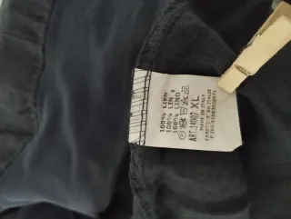 Gonna midi in puro lino blu tg.XL