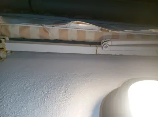 Toldo exterior rayas naranja y beige negociables