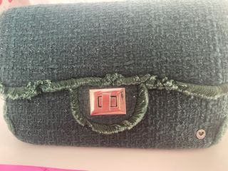 Bolsa Lola Casademunt tweed verde Bolsa guardapolv