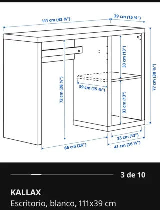 Escritorio Kallax Ikea Blanco