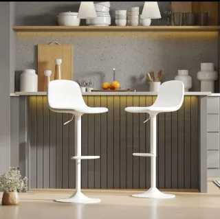 2 Taburetes Altos Blancos