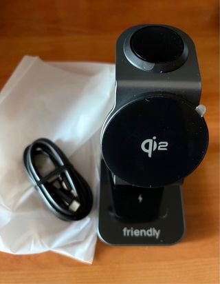 Base Carga 3en1 Qi2 Negro Friendly