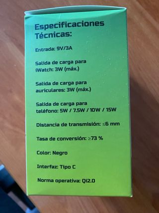 Base Carga 3en1 Qi2 Negro Friendly