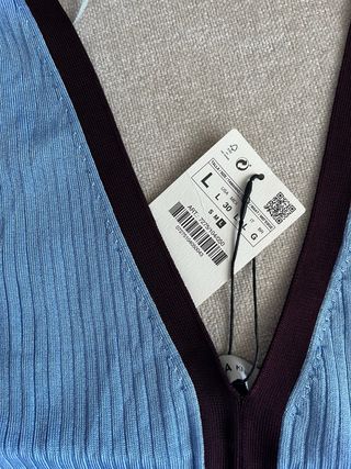 Top Zara azul y morado talla L (talla como M)