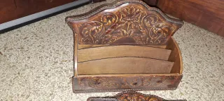 Juego escritorio cuero repujado