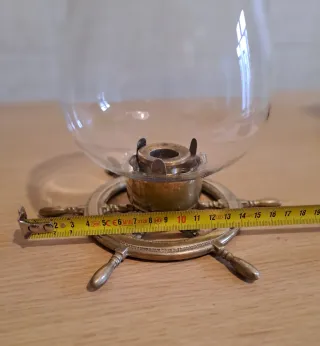 Portacandela stile marinaro in bronzo e vetro