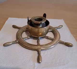 Portacandela stile marinaro in bronzo e vetro