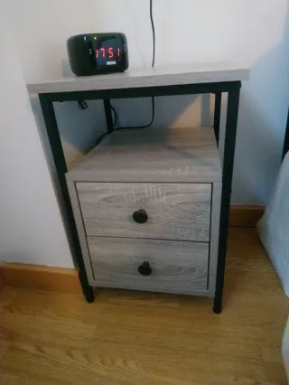 Pareja Mesitas Noche Melamina Gris