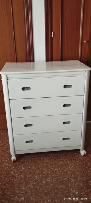 Cómoda con cambiador y bañera