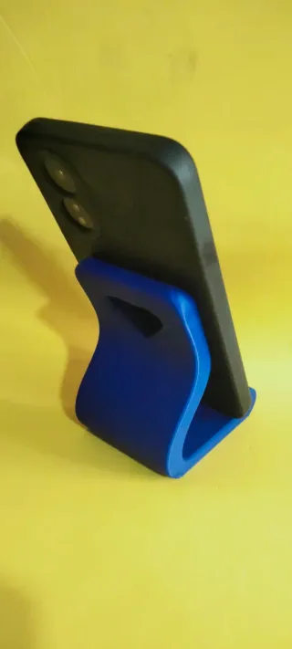 Soporte azul para teléfono con corazón