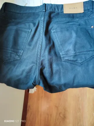 Pantalón Zara Negro Loneta Hombre