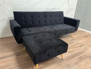 COMODO!! Sofá Chaiselongue Azul Terciopelo