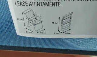 Silla Playa Plegable REDU Azul/Plata