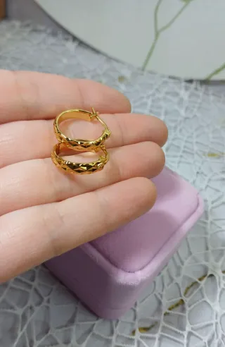 Pendientes Aro Vintage Chapado Oro 18k