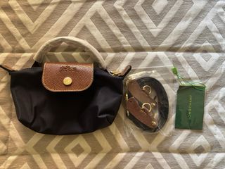 Bolso Longchamp pequeño azul y marrón