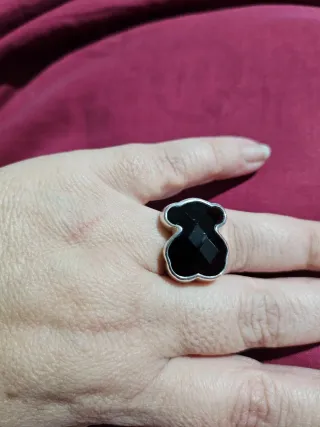 Anillo Tous plata y onix