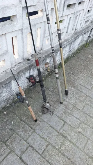 Canne da pesca con mulinelli