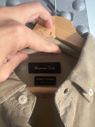 Camisa estilo pana - Massimo Dutti Beige Talla M