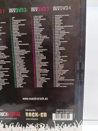 4 DVD libro Nuestro Rock 2014 Rock Estatal