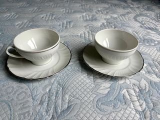Set 2 Tazzine Porcellana Irabia Argento