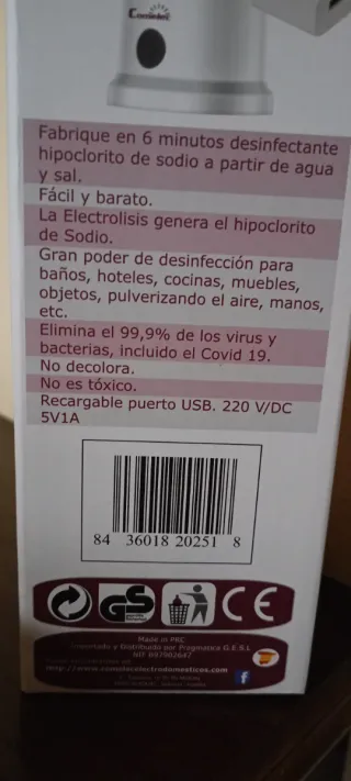 Generador Pulverizador Hipoclorito de Sodio
