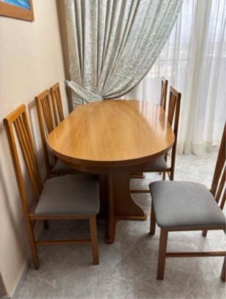 Mueble modular TV 320cm + mesa extensible+6 sillas