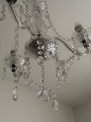 Lámpara colgante cristal diamantes